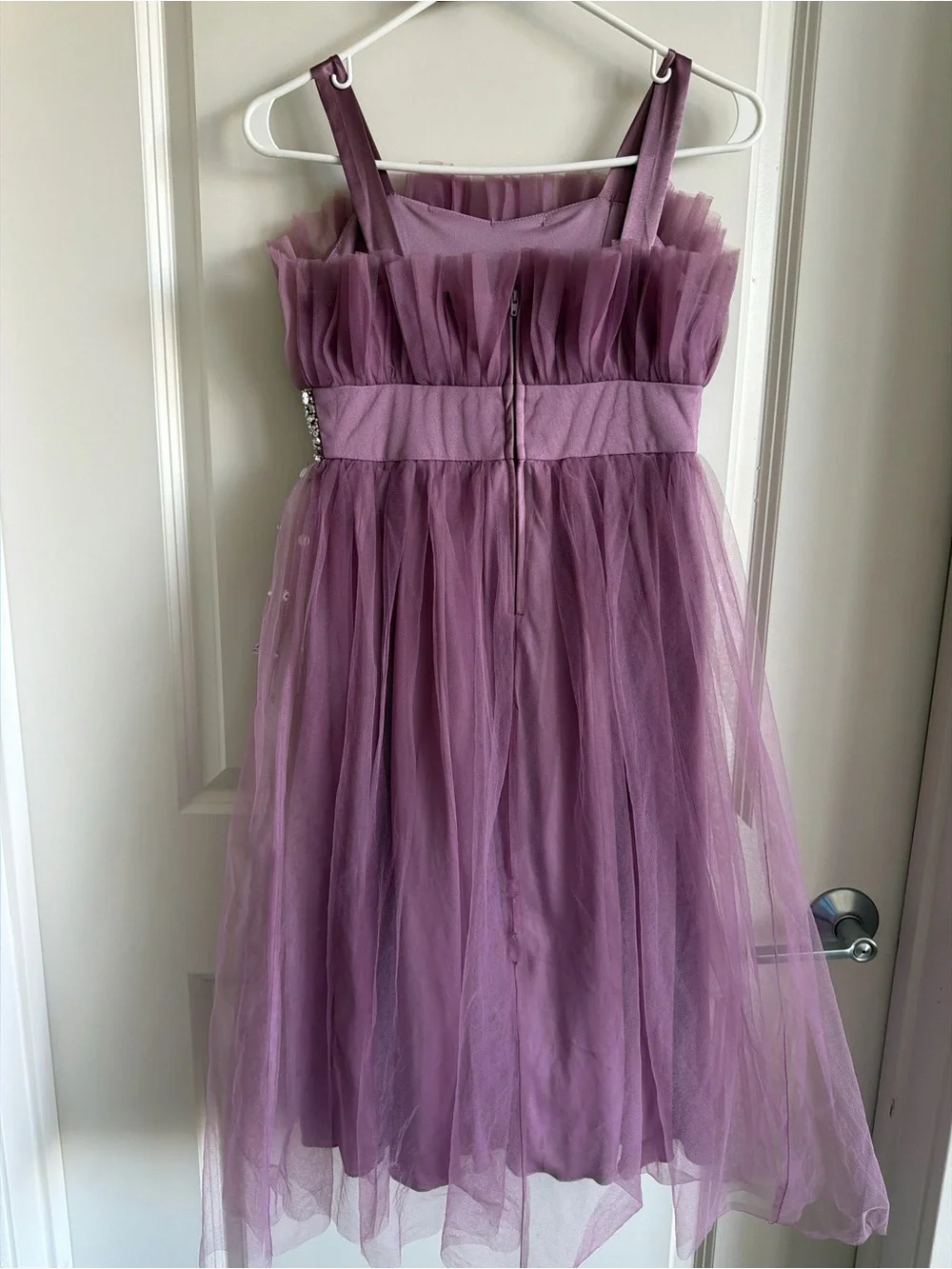 Girls Purple Tulle Dress with Sparkle Waistband